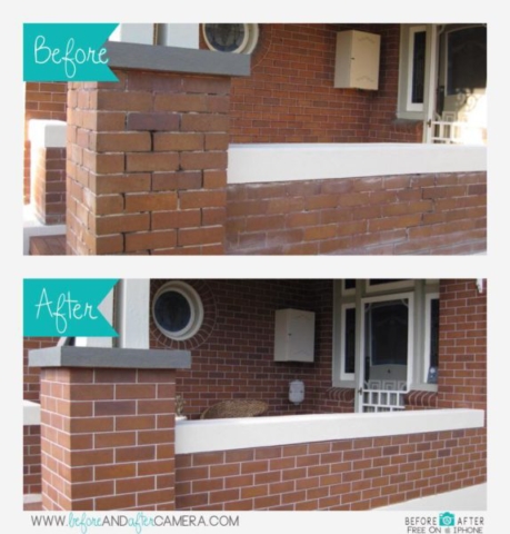 Tuckpointing before and after - Maitland