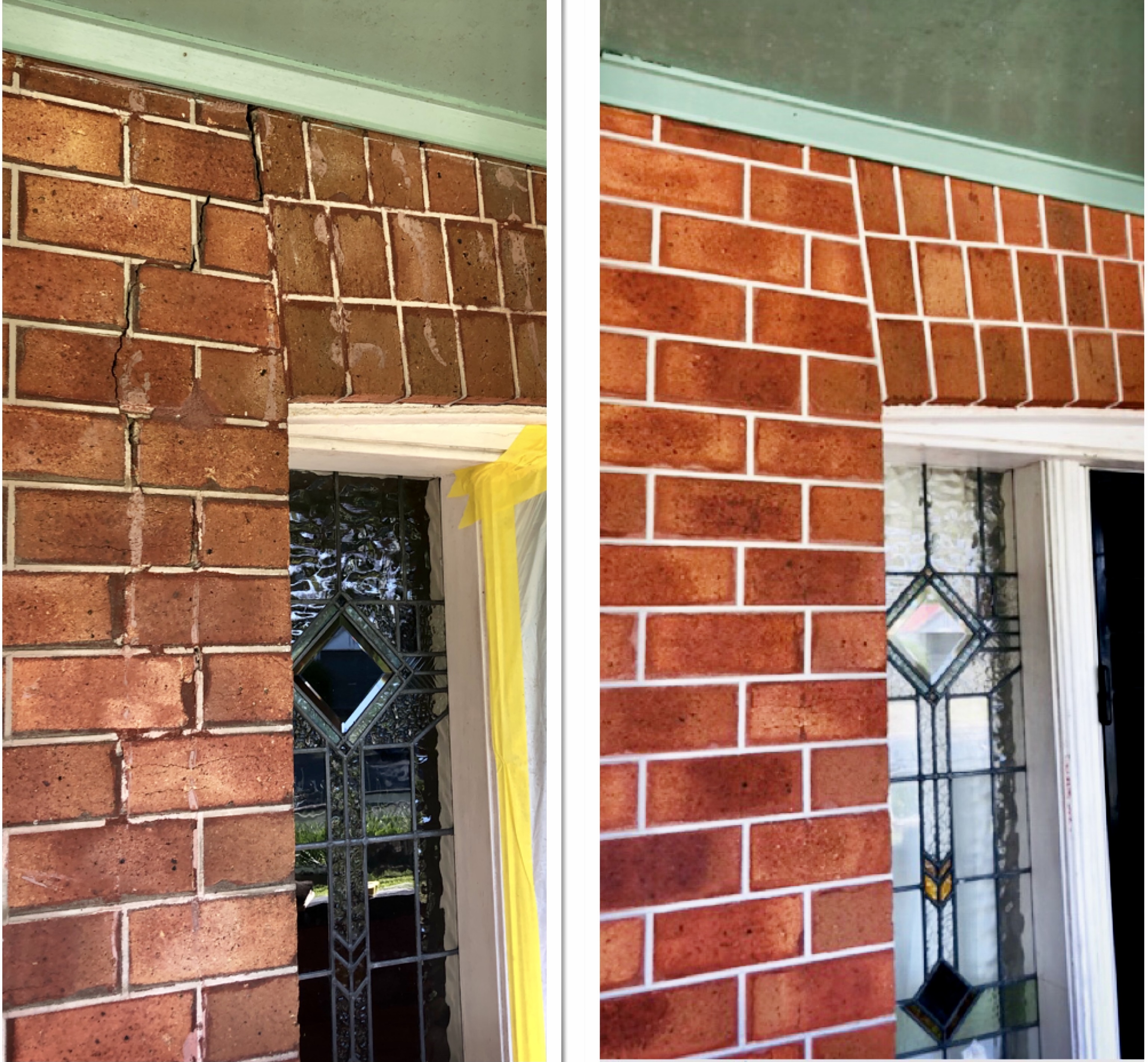 Tuckpointing "before and after" by us in Newcastle NSW